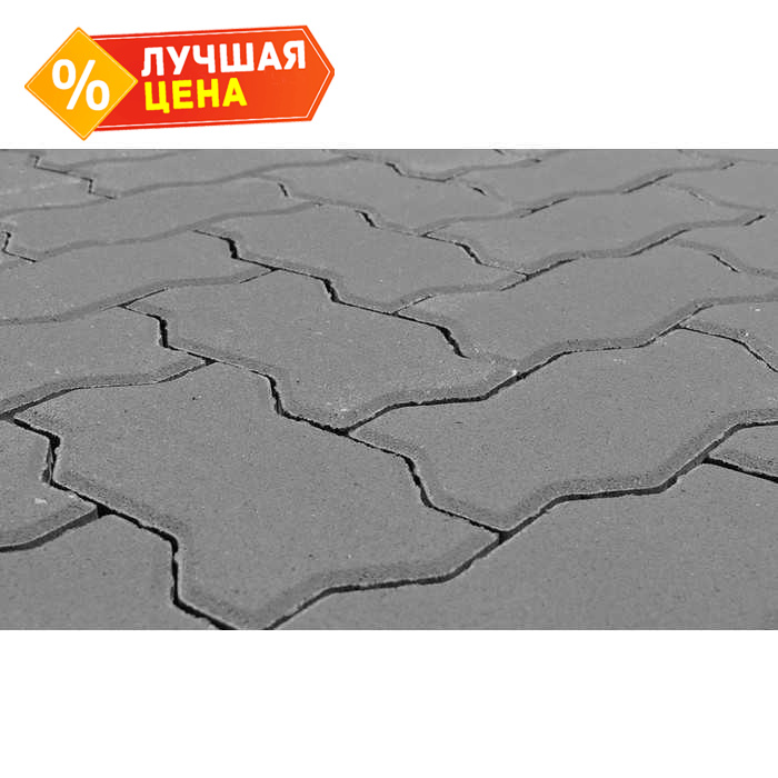 Плитка тротуарная BRAER Волна серый, 240x135x80 мм